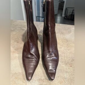 Chanel ankle leather pointed toe size 40 boots